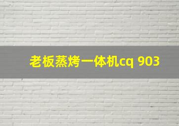 老板蒸烤一体机cq 903